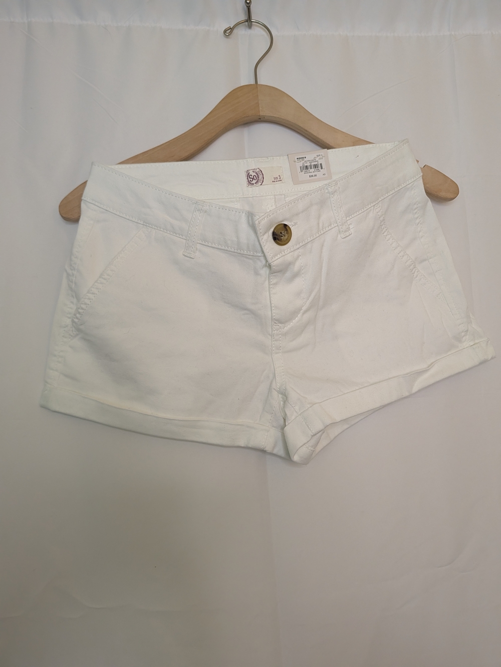 🔴5/$25 Women’s White Cotton Blend Chino Shorts NWT